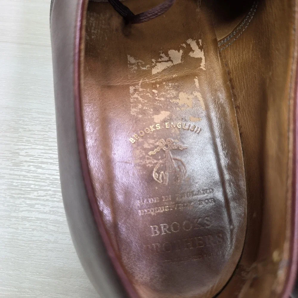 Brooks Brothers English Men's Brown Leather Derby Shoes Lace Up Size 11‎ US